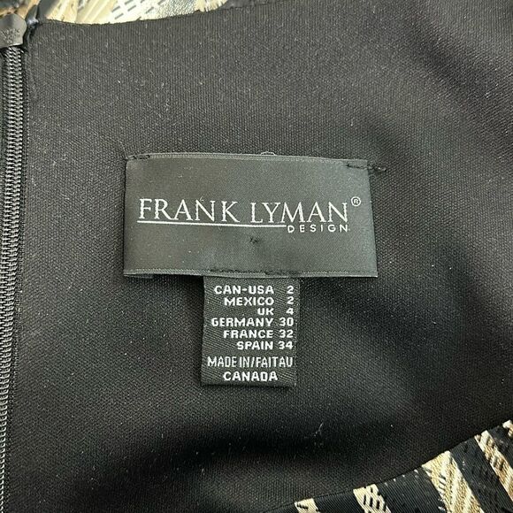 Frank Lyman Black Print with Zip Front Dress - Picture 7 of 8